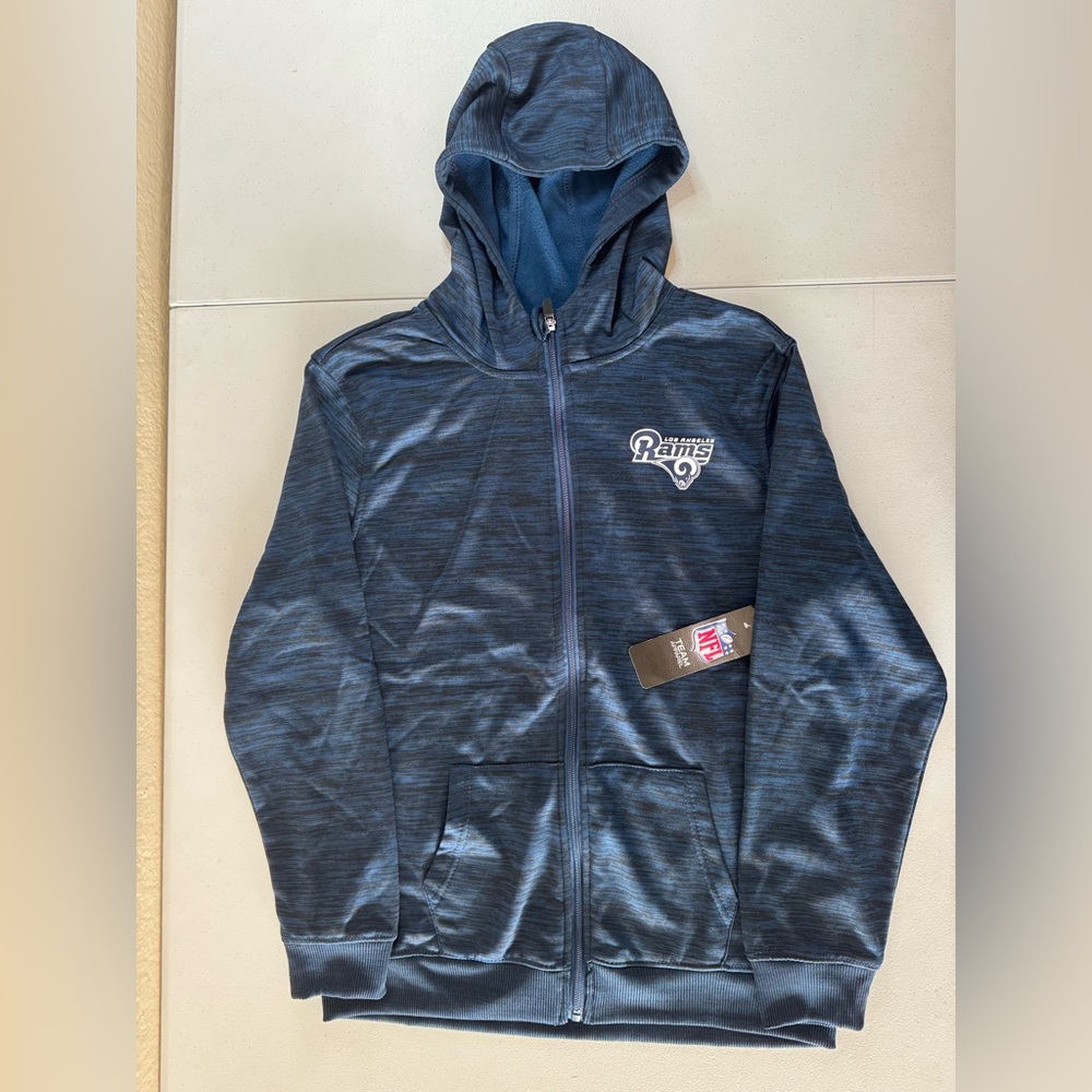 Ultra Game x NFL Los Angeles Rams Full Zip Hooded Sweater Jacket